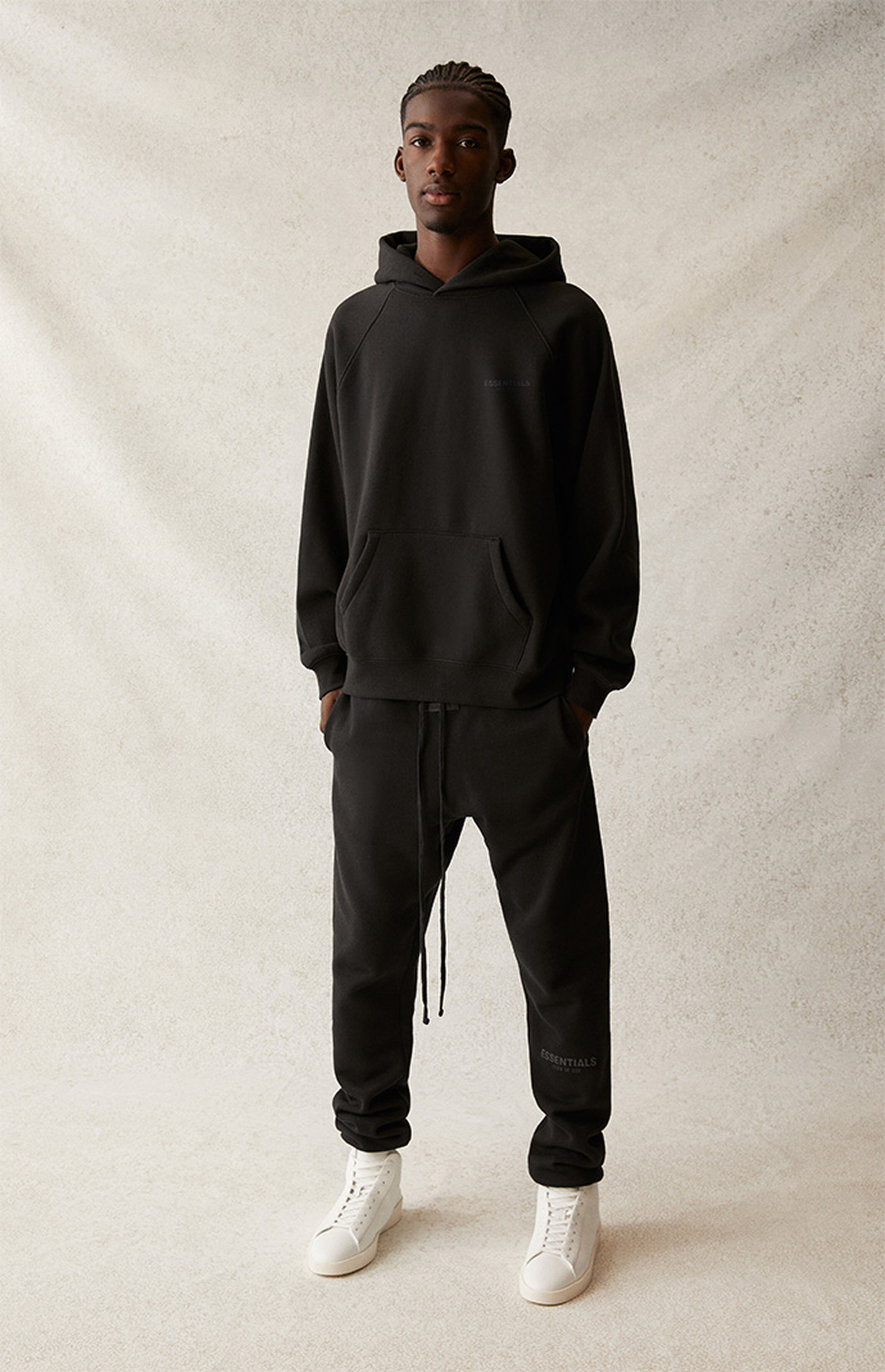 Essentials Fear Of God Black Hoodie | PacSun