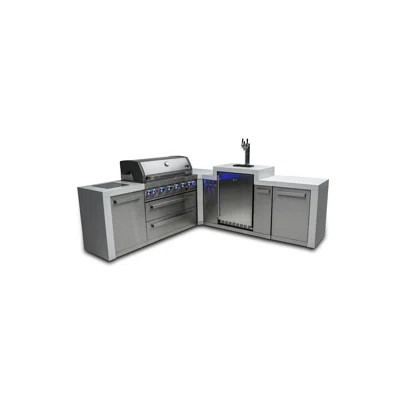Mont Alpi MAi805-D90KEG 44-inch 6-Burner 115000 BTU 90 Degree Corner Deluxe Stainless Steel Gas Outdoor Kitchen Bar Barbecue Island Grill with 3 Beer | Wayfair North America