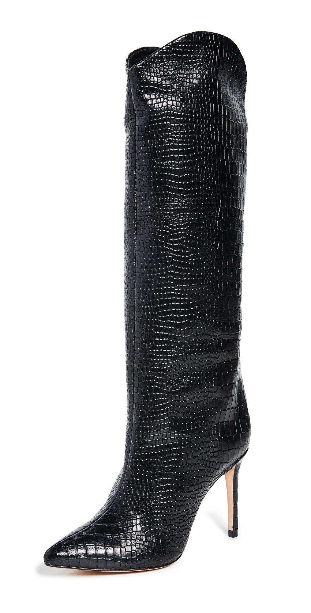 Schutz Maryana Croc Tall Boots Black 10.5 | Shopbop