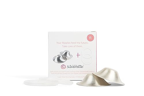 SILVERETTE The Original Silver Nursing Cups, Nipple Covers for Breastfeeding with O-Feel Silicone Rings, Regular | Amazon (US)