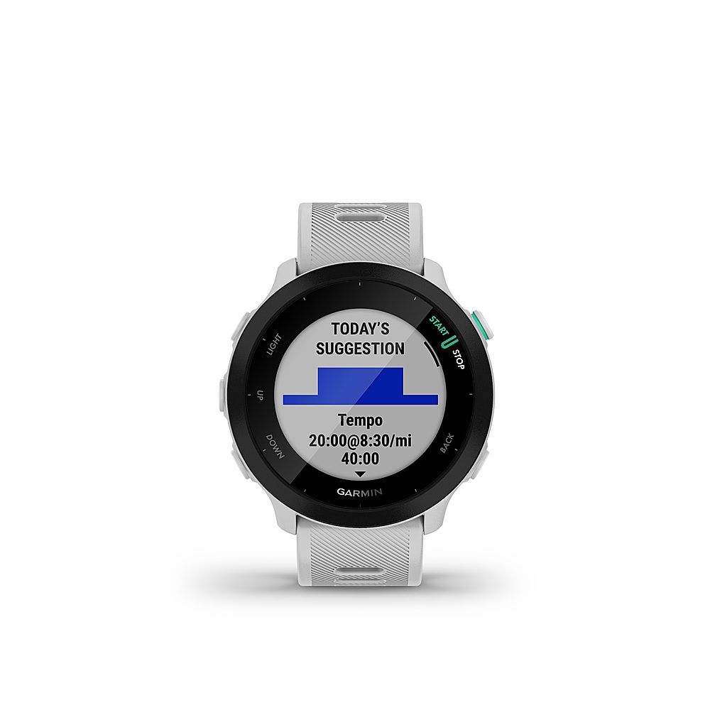 Garmin Forerunner 55 GPS Smartwatch 42mm Fiber-Reinforced Polymer Whitestone 010-02562-01 - Best ... | Best Buy U.S.