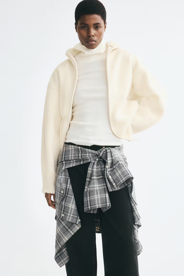 H & M - Teddy Fleece Jacket - Burgundy | H&M (US, CA, MX)