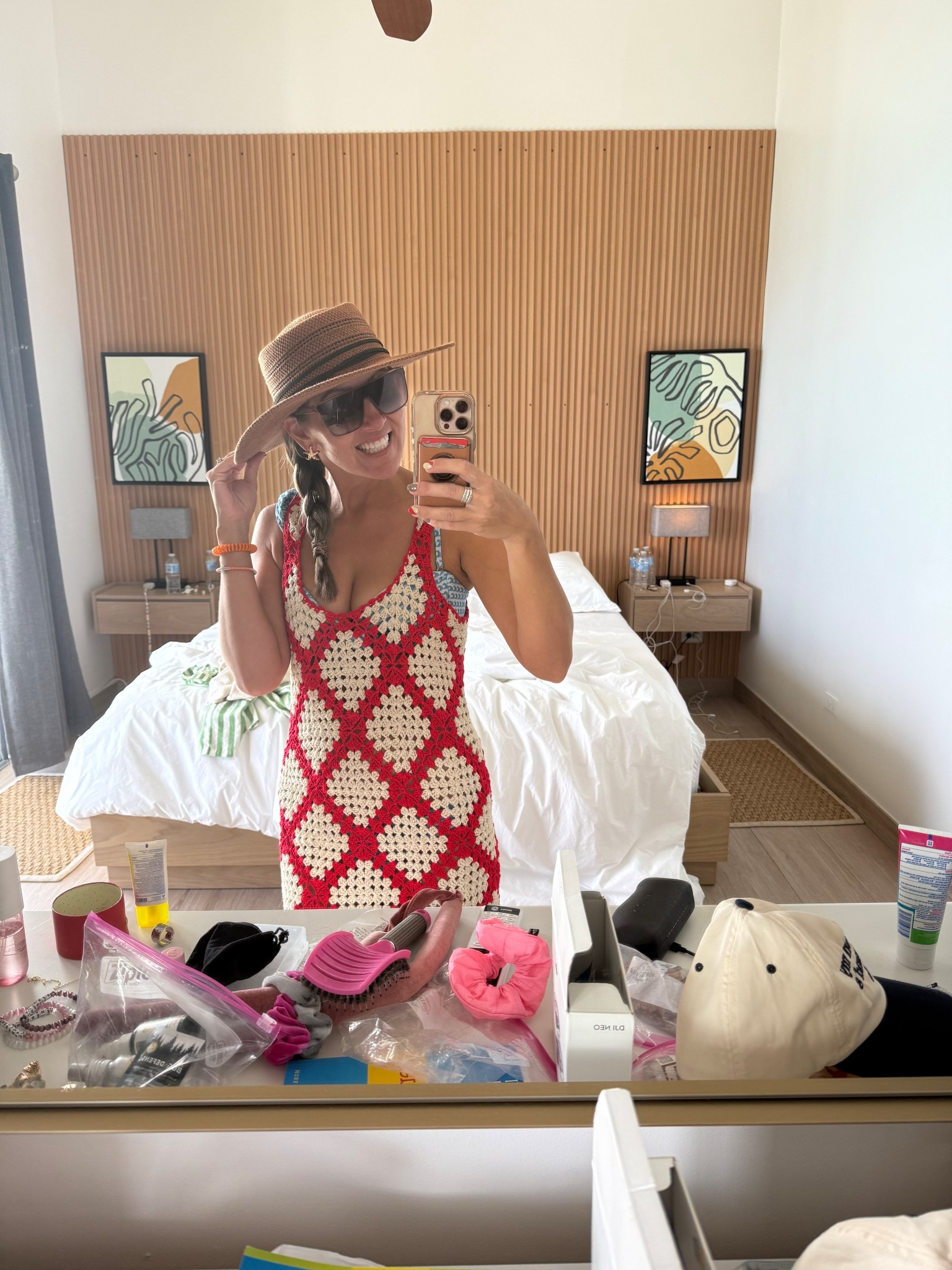 Beach
Resort wear
Vacation
Women’s swim
Crochet cover up 
Cover up 
Sun hat 