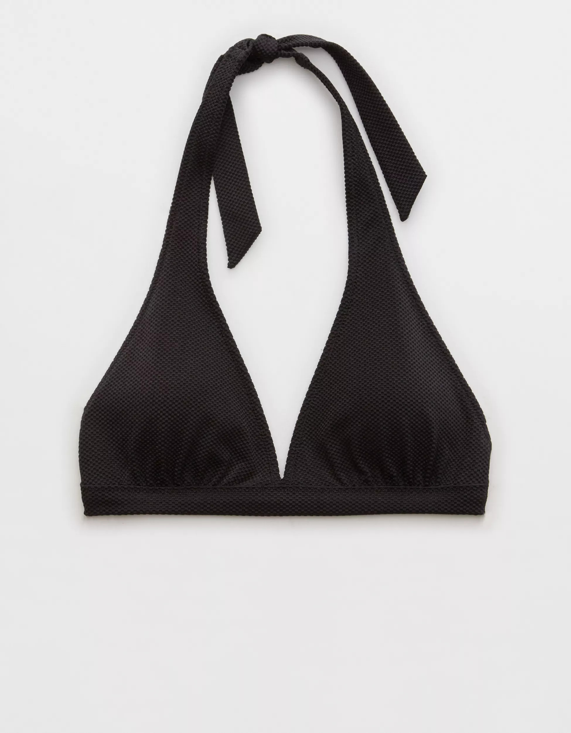Aerie Shine Pique Halter Triangle Bikini Top | Aerie
