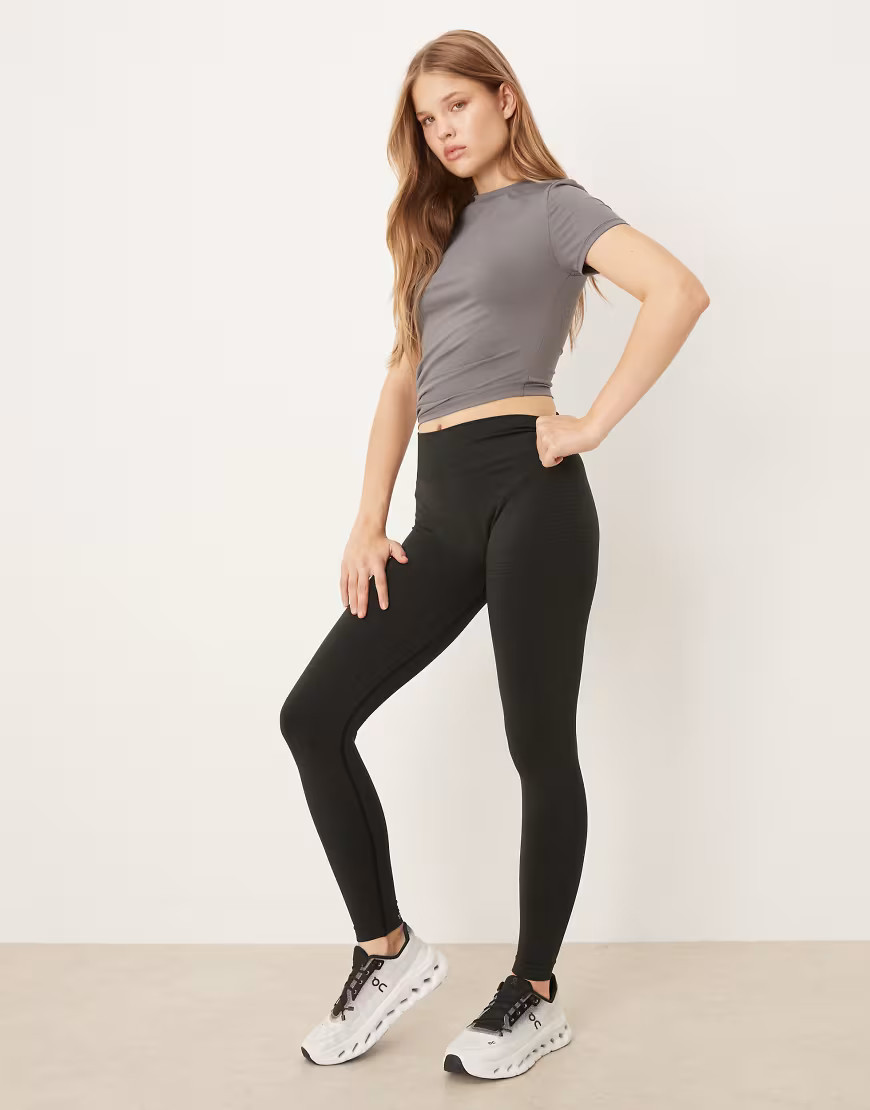 Tala Sculpt Seamless Scrunch legging in black marl | ASOS (Global)