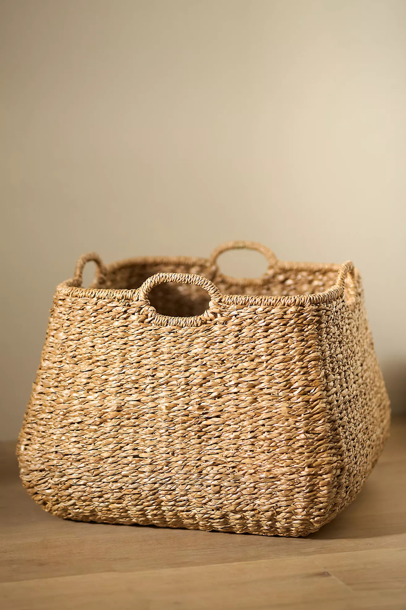 Braided Seagrass Four-Handled Basket | Anthropologie (US)
