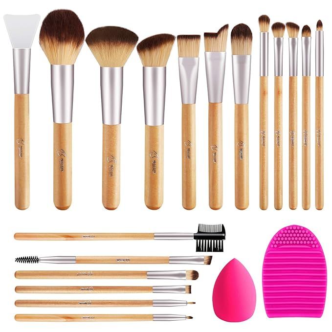 BESTOPE Makeup Brushes 17Pcs Makeup Brush Set with 1 Pcs Silicone Face Mask Brush&1 Makeup Sponge... | Amazon (US)