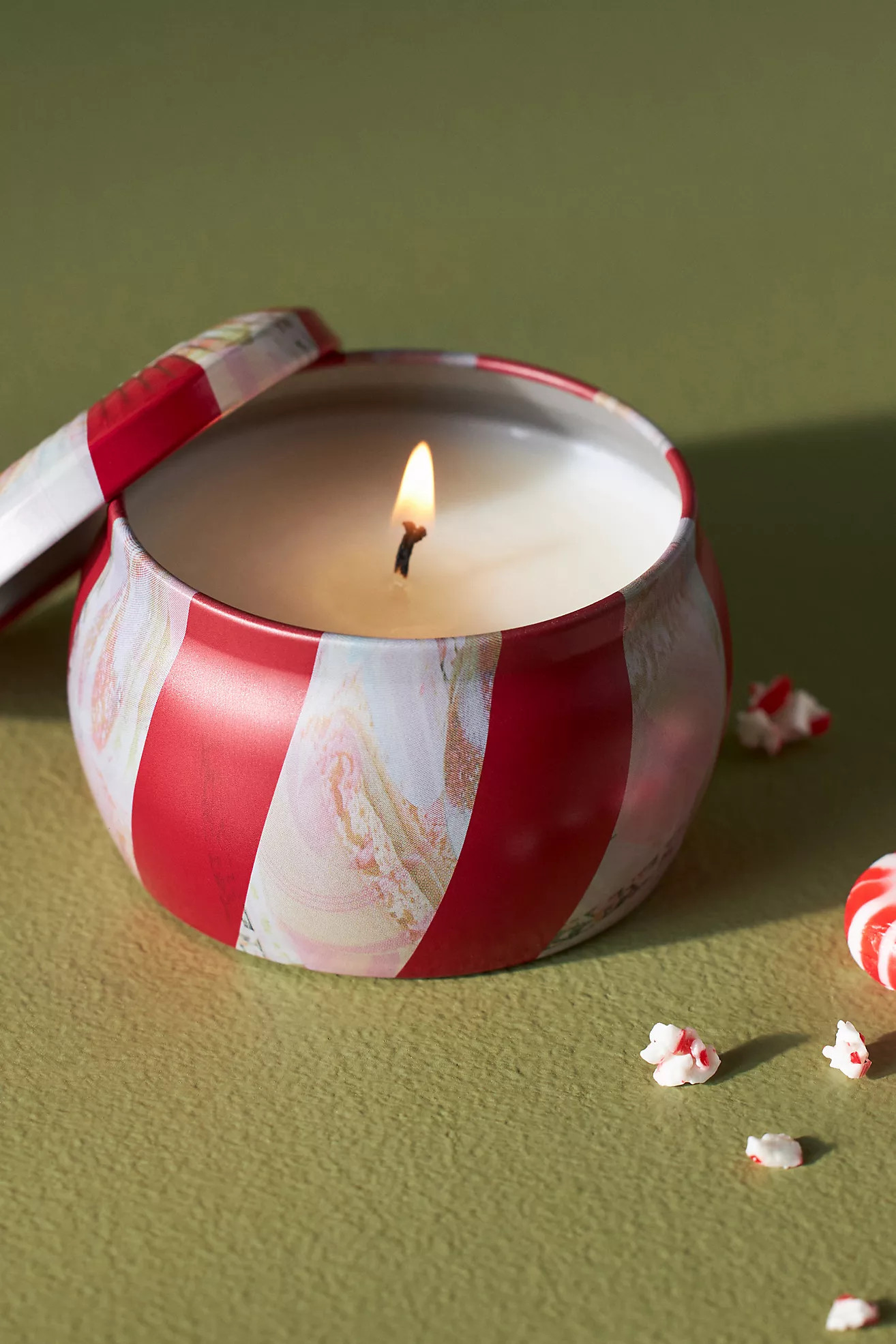 Voluspa Crushed Candy Cane Tin Candle | Anthropologie (US)