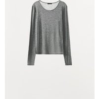 Zara - Plain Wool Blend Knit T-Shirt - Grey - Xl - Woman | Zara UK
