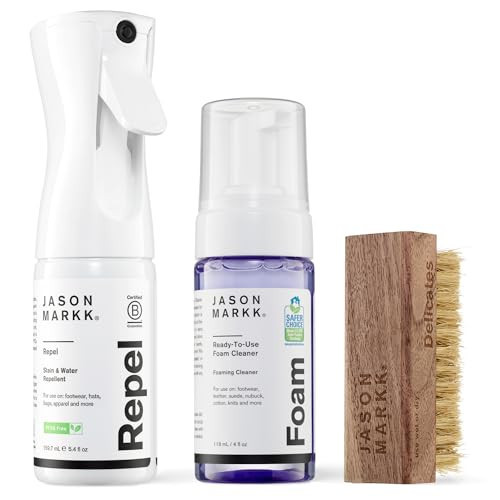 Jason Markk Repel Spray & Quick Clean Kit Shoe Cleaner, Ready-To-Use Foam with Delicates Brush, Protect with Water & Stain Repellent Spray, Non-Aersol, Ideal for Footwear, Safe for Leather, Suede, Nub | Amazon (US)