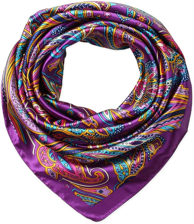 Corciova Square Stain Silk Like Hair Wrapping Scarves Night Sleeping Head Scarf | Amazon (US)