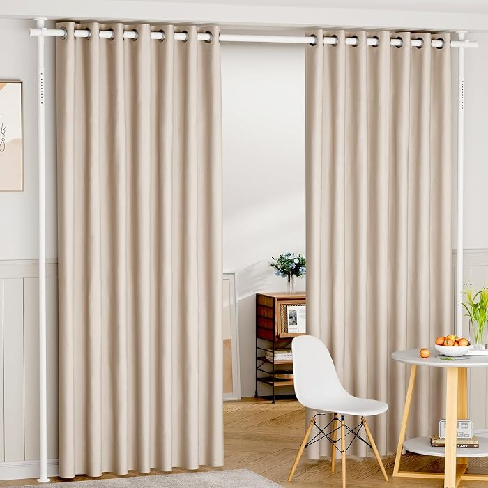 Mr IRONSTONE Room Divider,No Drilling Curtain Rod, 28-96"(W) 48-120"(H) Adjustable Heavy Duty Wal... | Amazon (CA)