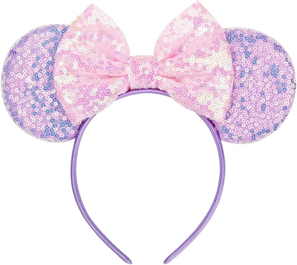 Mouse Ears Bow Headbands, Purple Rapunzel Inspired Minnie Ears, Princess headband Cosplay Costume... | Amazon (US)
