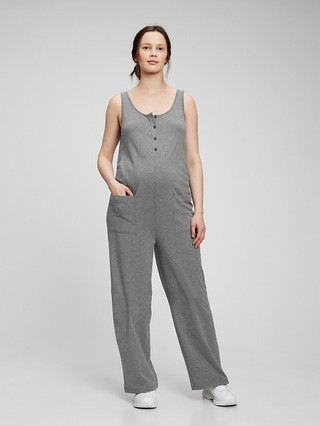Maternity Knit Button-Front Jumpsuit | Gap (US)