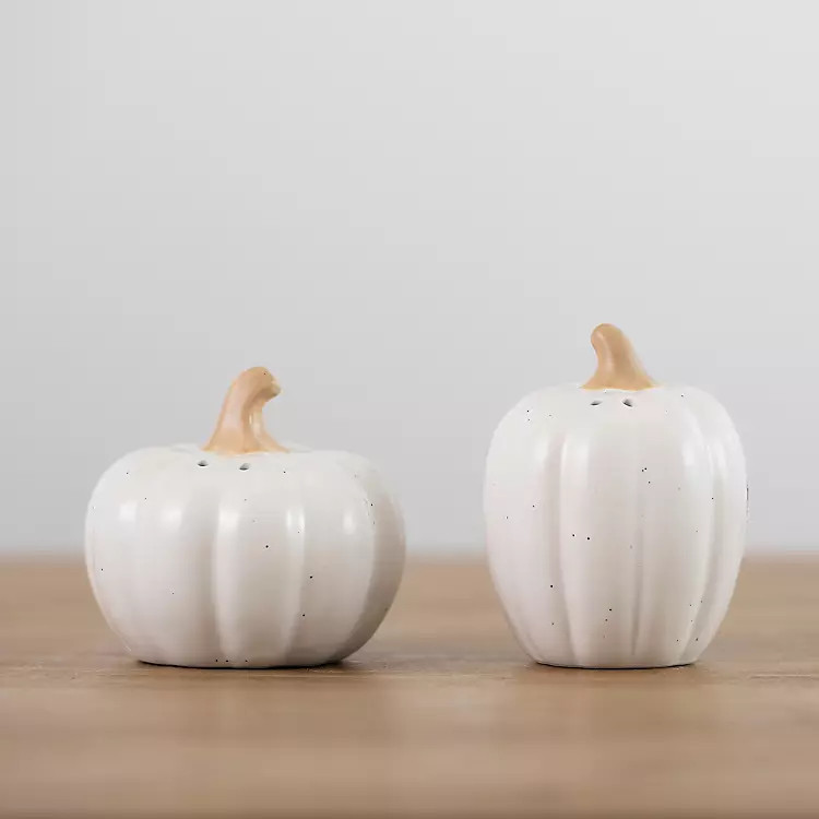 Matte White Pumpkin Salt and Pepper Shaker Set | Kirkland's Home