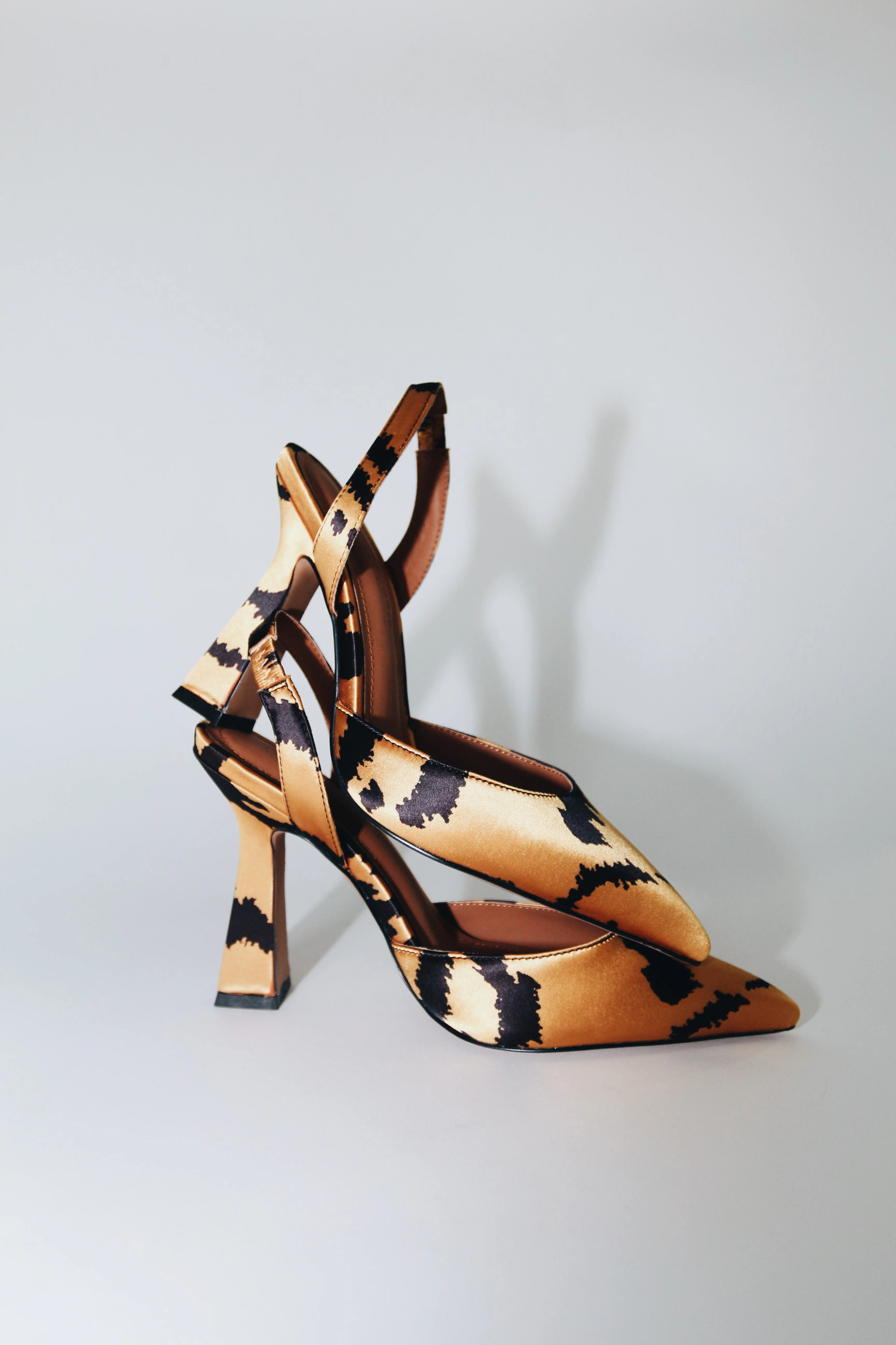 Farah Vegan Satin Tiger Print Slingbacks | CULT OF COQUETTE
