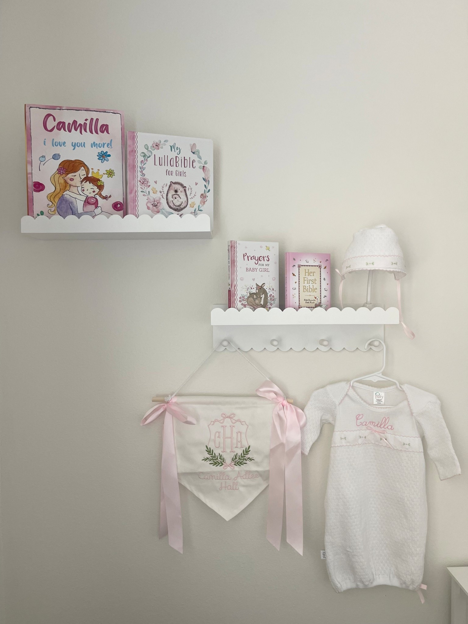 White scallop wood bookshelves, nursery 

#LTKBaby #LTKKids #LTKHome