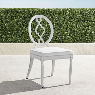 Avery Dining Side Chairs  with Cushions in White Aluminum, Set of Two | Frontgate