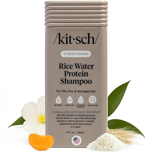 Kitsch Strengthening Rice Water Protein Shampoo for Men and Women – Hair Growth & Volumizing Hair Care for Thin, Fine & Damaged Hair – Paraben, Phthalates & Silicone Free – Made in USA – 12 oz | Amazon (US)