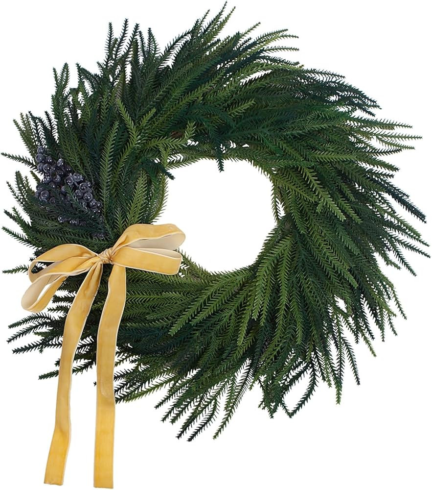 24 Inch Norfolk Pine Wreath for Front Door Artificial Christmas Wreath Real Touch Artificial Pine... | Amazon (CA)