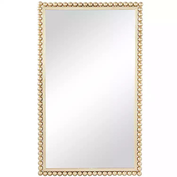 Gold Metal Beaded Frame Wall Mirror | Kirkland's Home