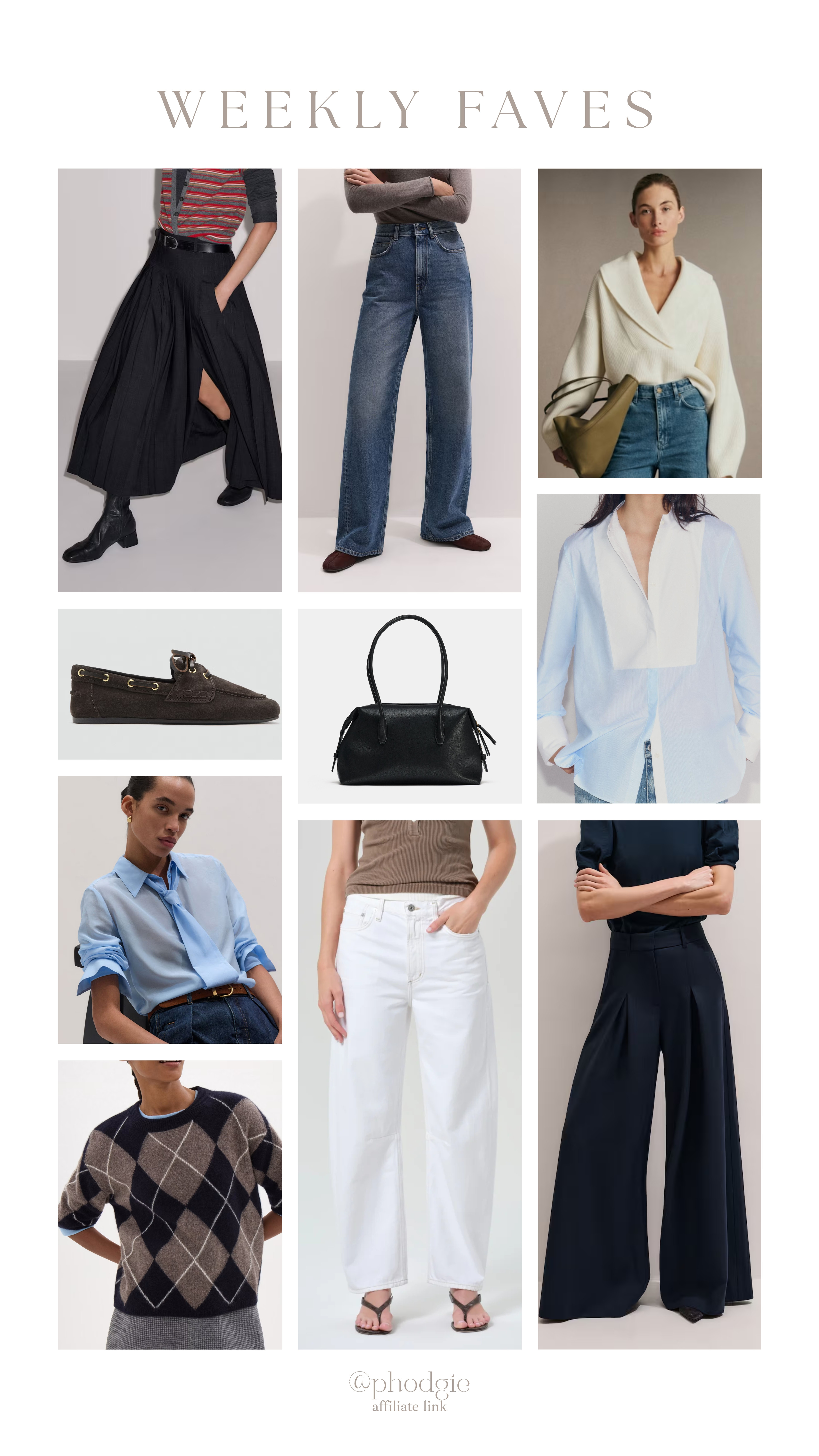Weekly faves ✨

Autumn outfit, wide leg trousers, tailored trousers, barrel jeans, straight leg jeans, maxi skirt, knitwear, argyle knit, work shirts, button down shirt, blouse, autumn workwear

#LTKuk #LTKautumn #LTKworkwear