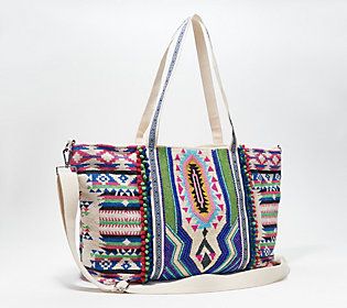 America & Beyond Embellished Tote with Crossbody Strap | QVC