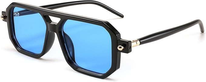 FEISEDY Vintage Square 70s Flat Aviator Sunglasses Women Men Classic Retro Stylish Frame UV400 Su... | Amazon (US)