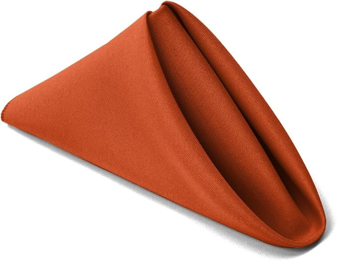 TableLinensforLess 17"x17" Polyester Cloth Napkins, Set of 6 (Burnt Orange) | Easy-Care, No-Iron ... | Amazon (US)