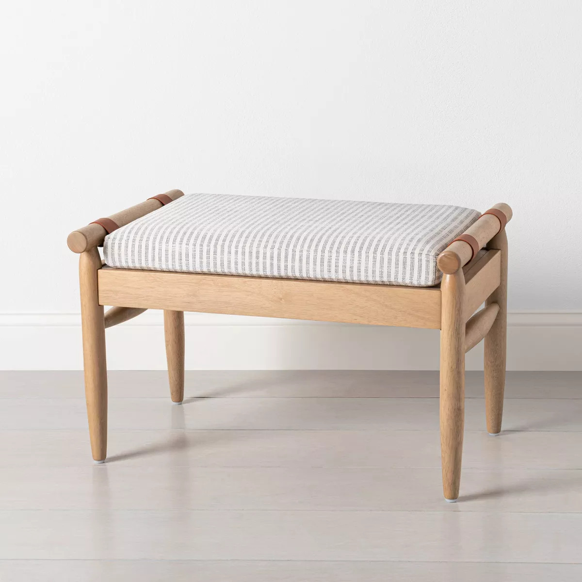Upholstered Natural Wood Ottoman - Hearth & Hand™ with Magnolia | Target