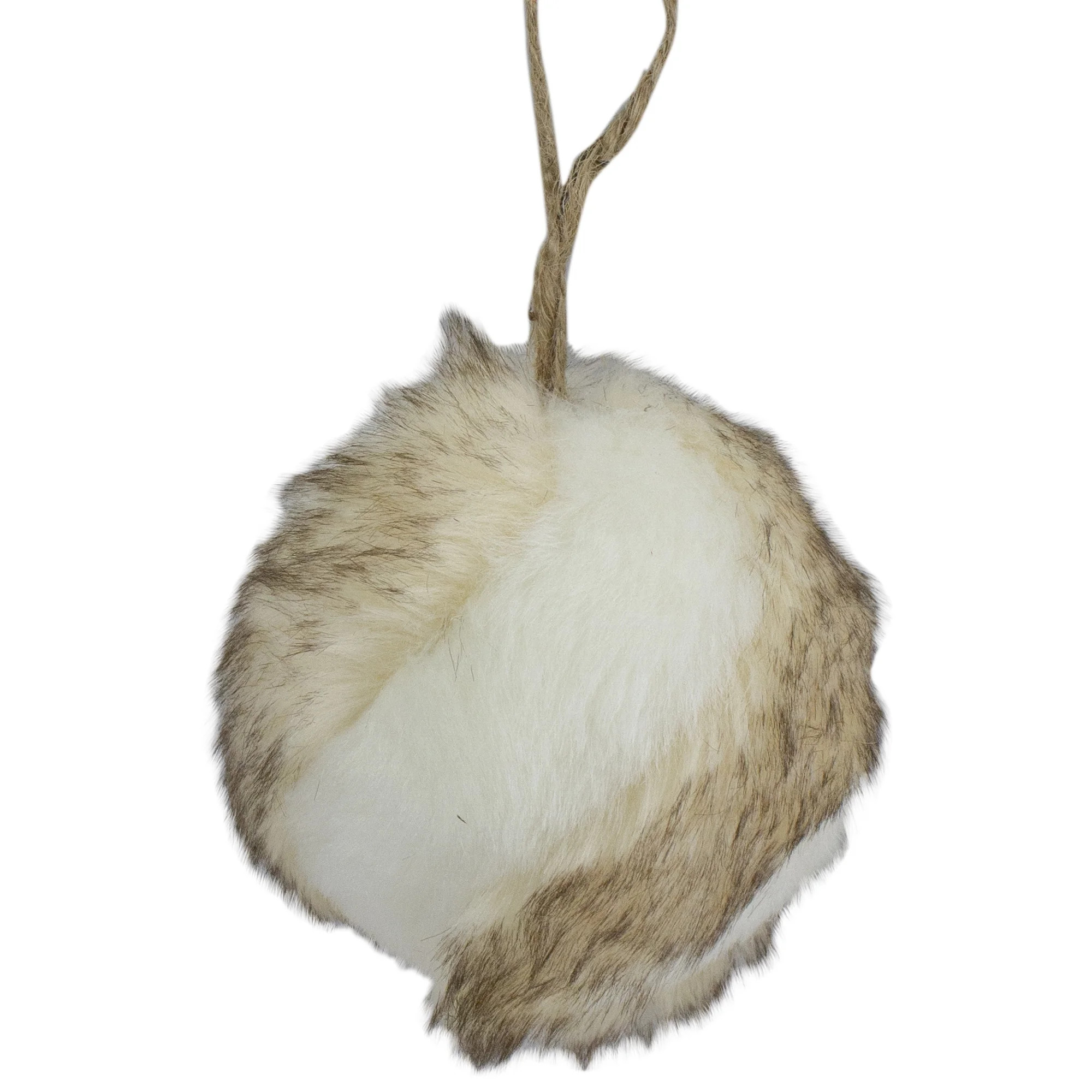 3" Brown and White Faux Fur Ball Christmas Ornament - Walmart.com | Walmart (US)