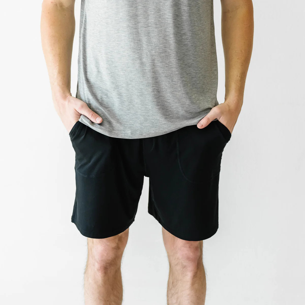 Solid Black Men's Pajama Shorts | Little Sleepies