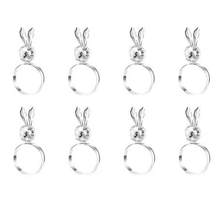 8Pcs Bunny Ring Serviette Rings Holder Bunny Ear Rings Crystal Ring for Table Decor | Walmart (US)