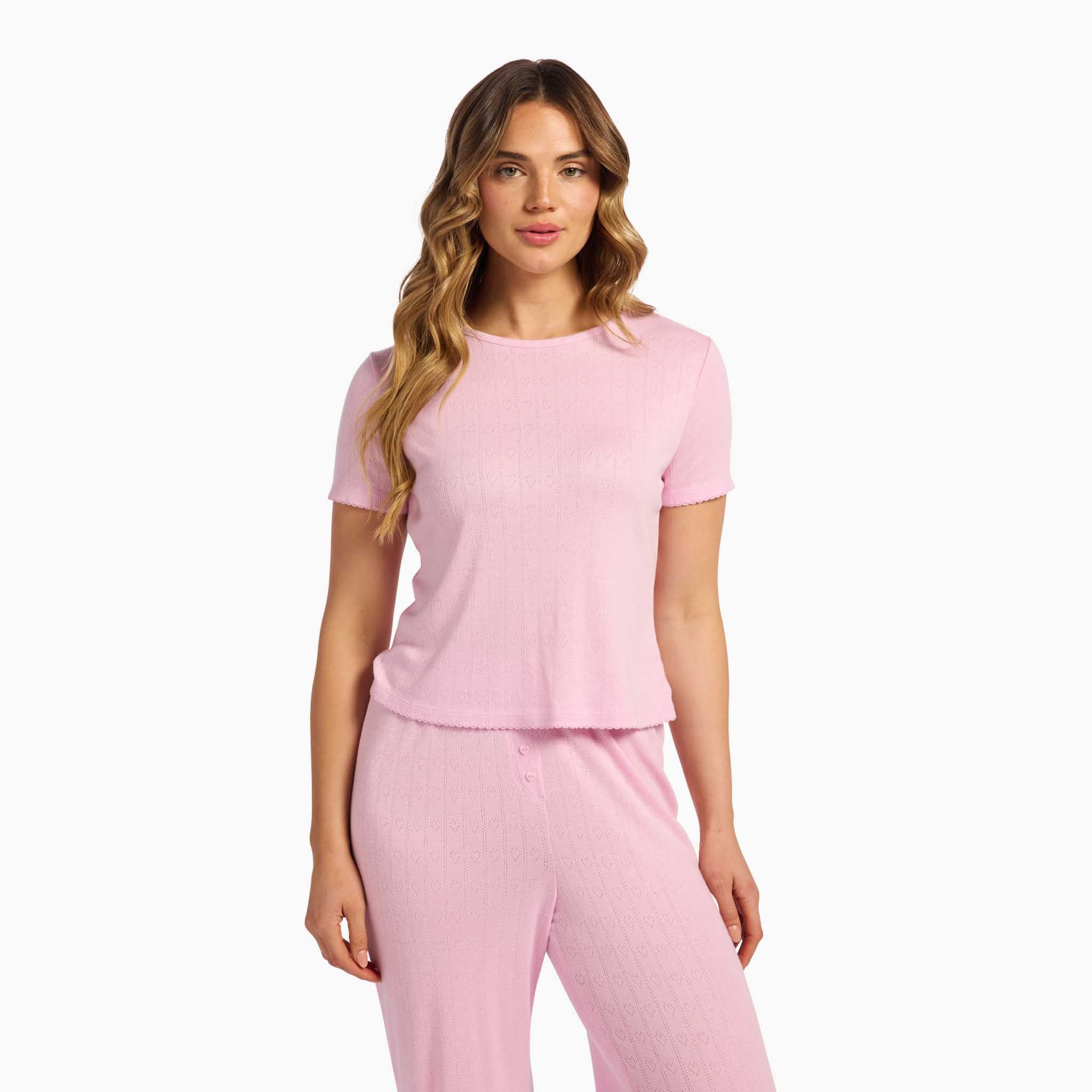 Heart Pointelle Pajama Tee | Bon Bon | Nuuds US
