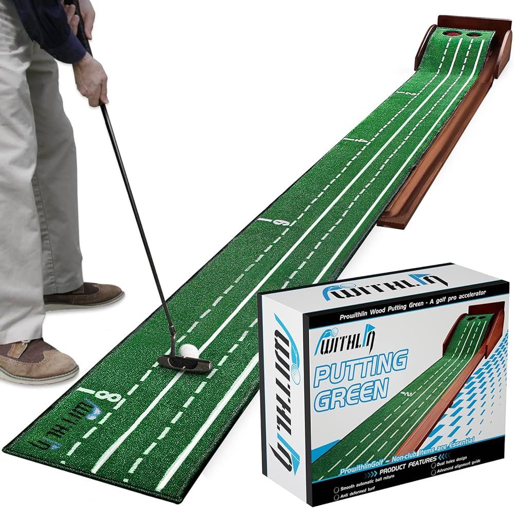 Putting Matt for Indoors, Putting Green, Golf Putting Mat with Ball Return, Mini Golf Practice Tr... | Amazon (US)