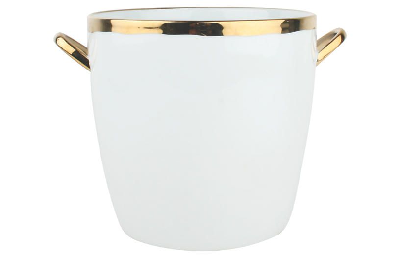Dauville Ice Bucket, White/Gold | One Kings Lane
