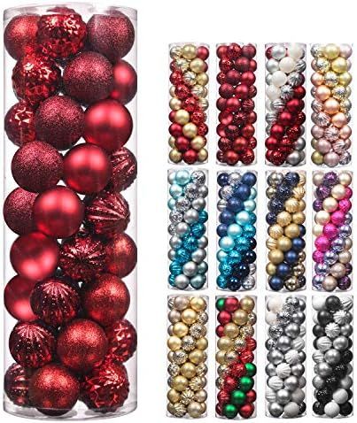 45Pcs 6cm/2.36inch Christmas Balls Glitter Christmas Tree Ornaments Hanging Christmas Home Decora... | Amazon (US)