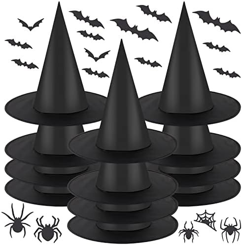 12Pcs Halloween Witch Hat, Halloween Witch Decor, Black Witch Hats for Halloween Decoration, Hall... | Amazon (CA)