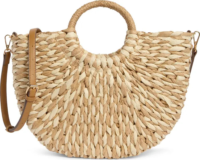 Collection XIIX Two-Tone Half Moon Straw Tote | Nordstromrack | Nordstrom Rack
