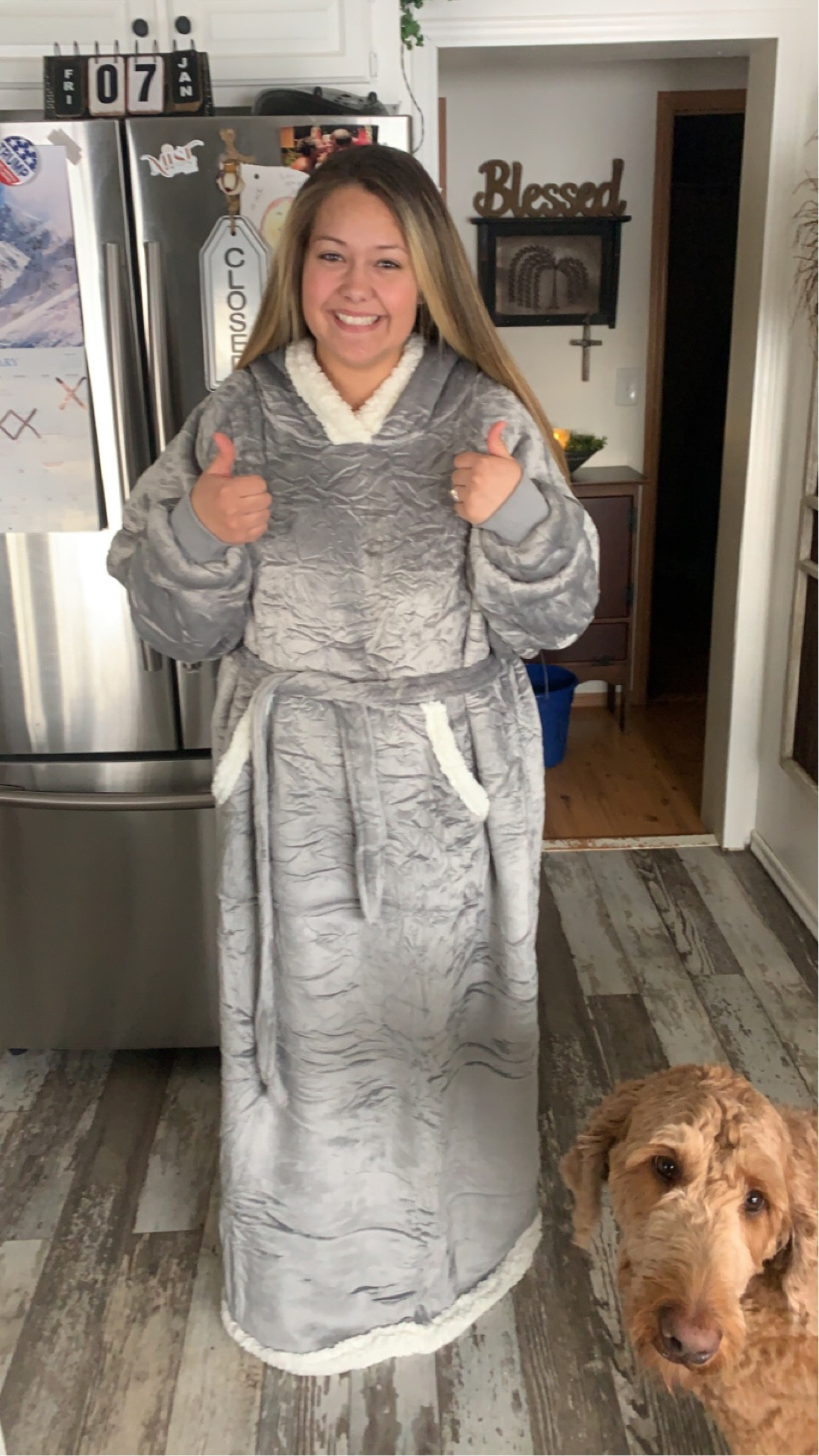 Literally the only picture I have in my Hankie right now, but I wanted to link it so it’s going to have to do😅😅 this is my ALL-TIME FAVORITE Christmas gift, EVER! It is a hooded blanket with fleece on the inside and it is the comfiest, most magical wearable item and it makes the most perfect gift for anyone and everyone! They have it in all sizes, colors, and it also comes in this long length as well as a shorter one! 

#LTKHoliday #LTKunder50 #LTKstyletip