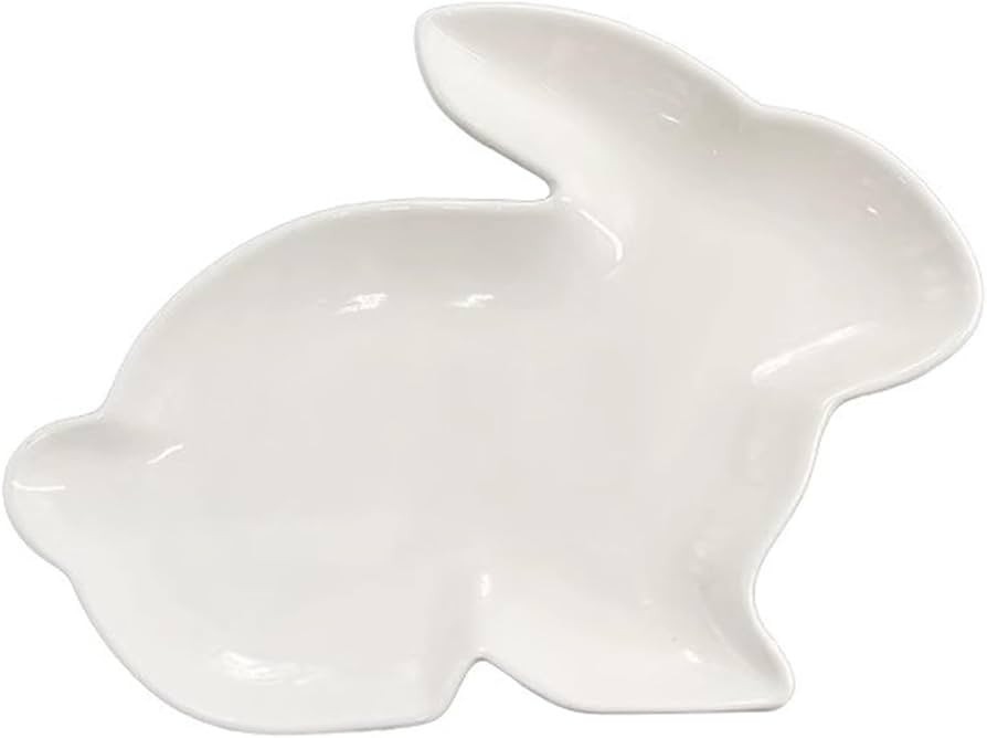 BinaryABC Bunny Rabbit Ceramic Plates,Easter Serving Dish Plate Appetizer Tray Dinner Plates Serv... | Amazon (US)