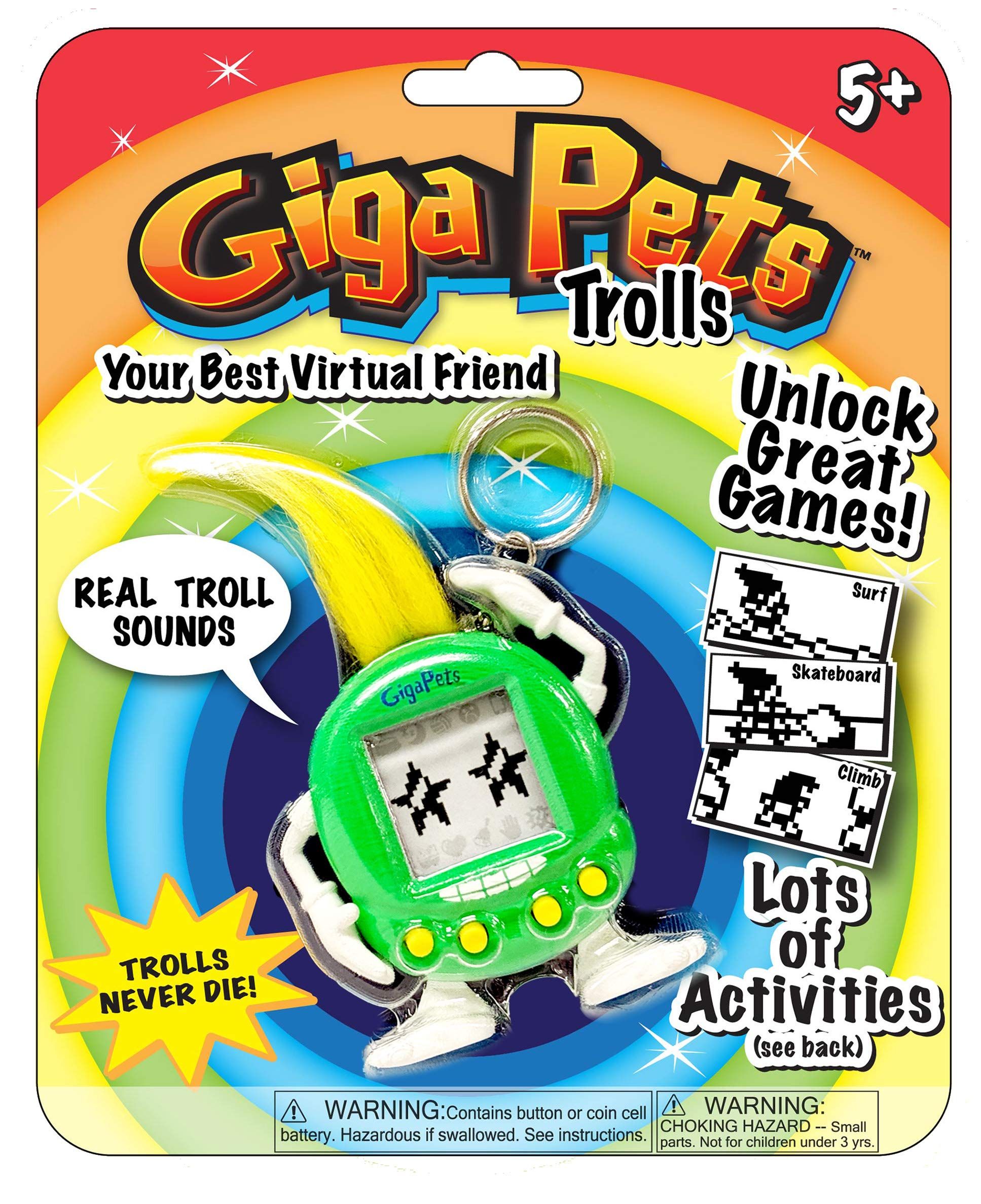 Giga Pets Trolls Virtual Pet Electronic Toy (Green) | Keep Your Troll Happy! | Transformed Nostal... | Amazon (US)