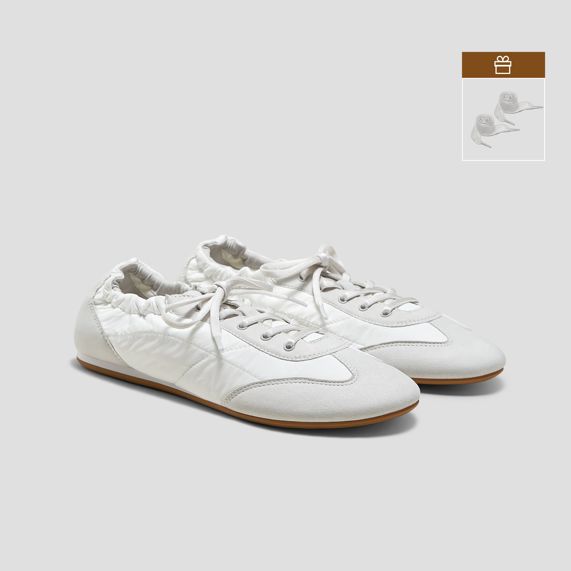 VIVAIA Jogger Re-Nylon Sneakerina (Yancy)|WHITE SMOKEY GREY|9-9.5 | VIVAIA