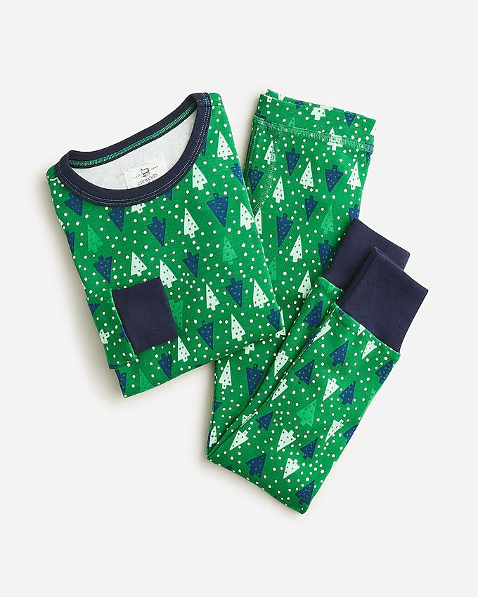 Kids' long-sleeve pajama set in prints | J. Crew US