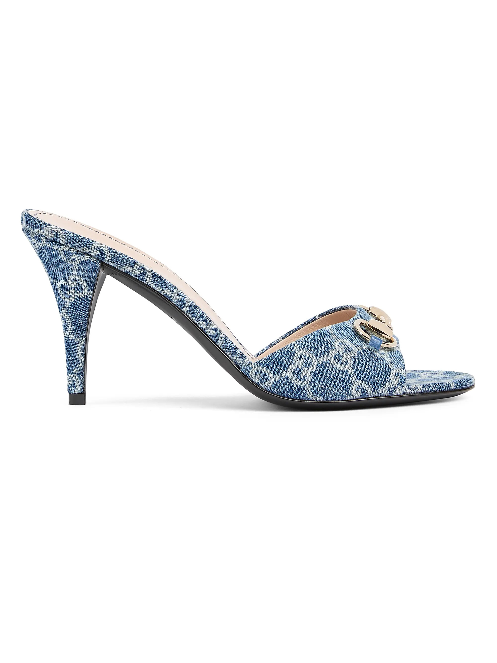 Erin 85MM GG Canvas Horsebit Sandals | Saks Fifth Avenue