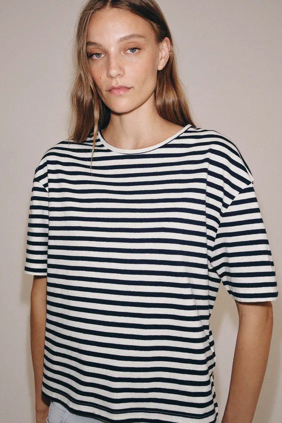 SHORT SLEEVE STRIPED T-SHIRT | Zara US