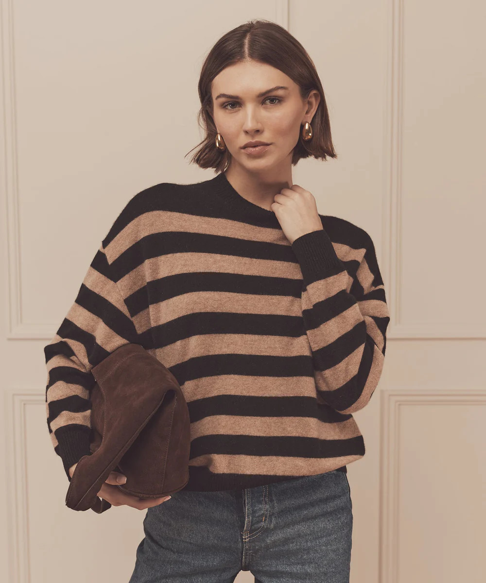 Signature Cashmere Striped Crewneck Sweater | NAADAM