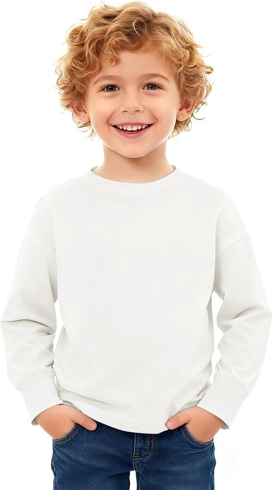 Haloumoning Toddler Baby Boys Long Sleeve Shirt Kids Fall Crewneck Tops Tees Clothes | Amazon (US)