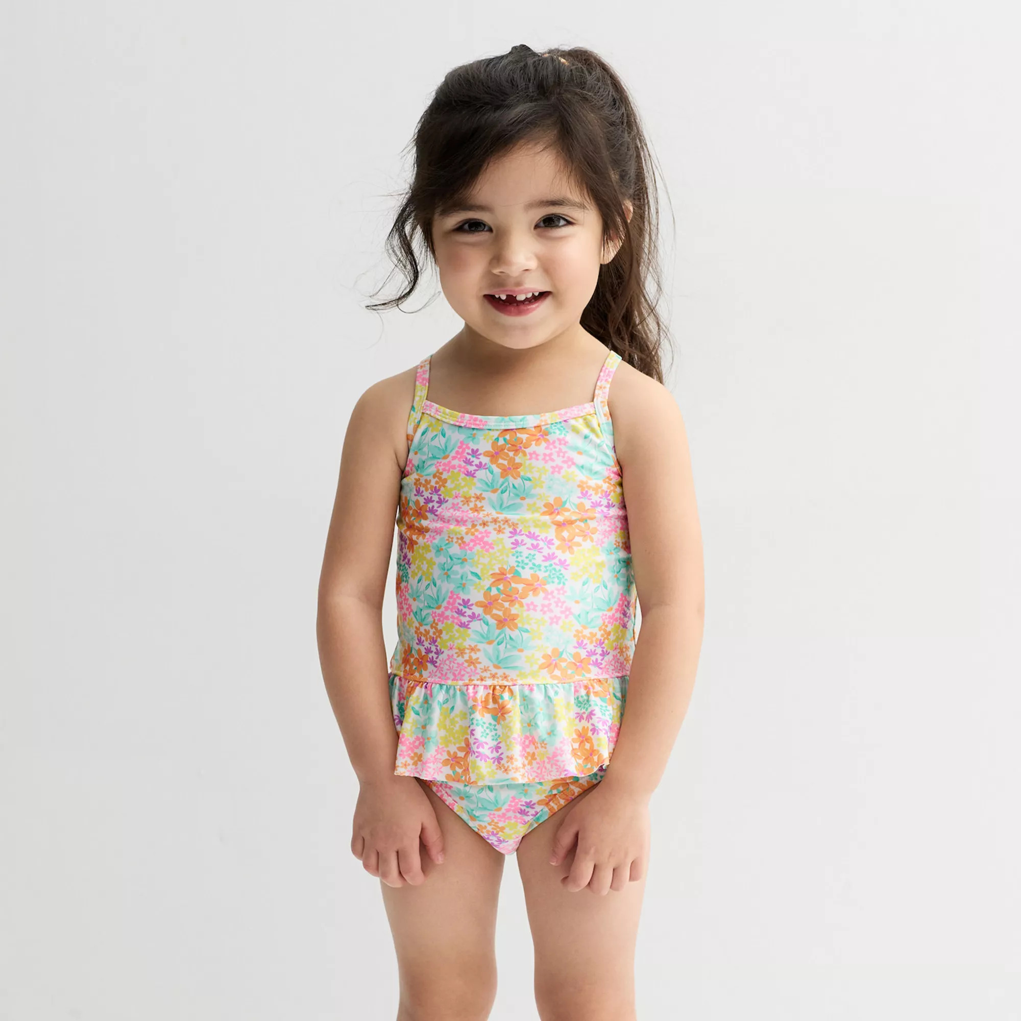 Baby & Toddler Girl Jumping Beans® Peplum Tankini Swim Set | Kohl's