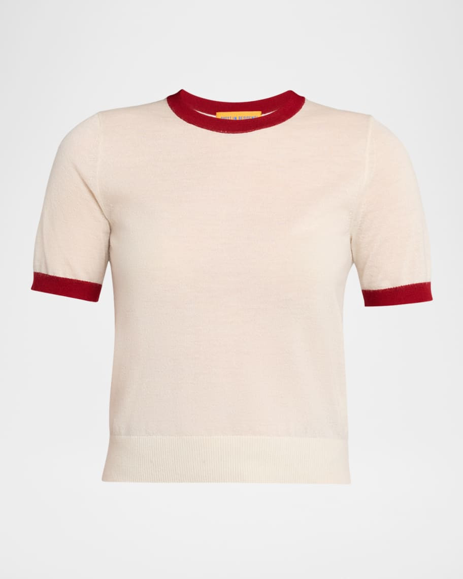 Guest in Residence Airy Ringer Cashmere Tee | Neiman Marcus